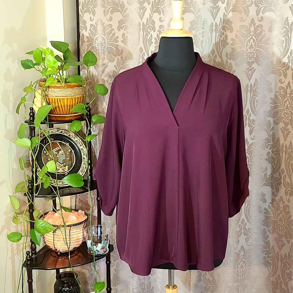 Calvin Klein adjustable sleeve blouse plus size 2X